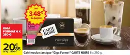 Carrefour Café moulu classique Giga Format CARTE NOIRE 6 x 250 g offre