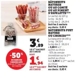 Hyper U Båtonnets fuet nature ou chorizo offre