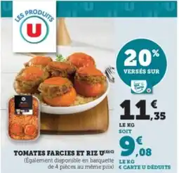 Hyper U Tomates farcies et riz u offre