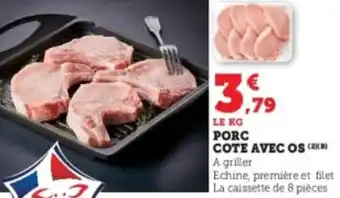 Hyper U Porc cote avec os offre