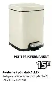 JYSK Poubelle a pedale hallen offre