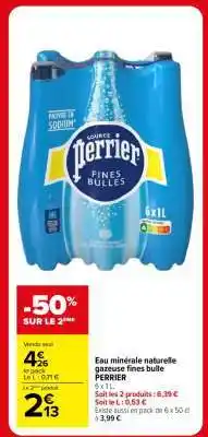Carrefour Eau minérale naturelle gazeuse fines bulle PERRIER offre