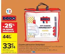 Carrefour Couette anti-acarien Saniprotect offre