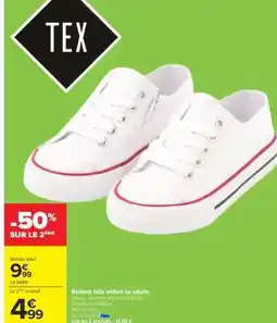 Carrefour Baskets toile enfant ou adulte offre