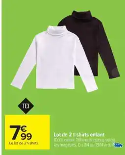 Carrefour Lot de 2 T-shirts enfant offre