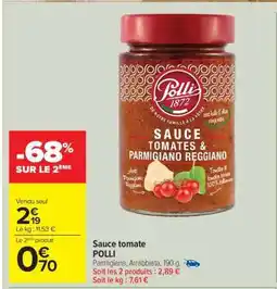 Carrefour Market Sauce tomate POLLI offre
