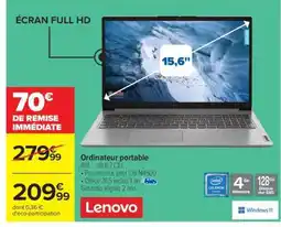 Carrefour Ordinateur portable Lenovo offre