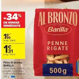 Carrefour Market Pâtes Al Bronzo Barilla offre
