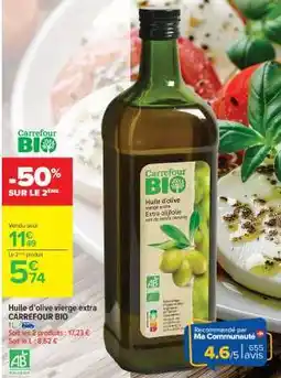 Carrefour Market Huile d'olive vierge extra CARREFOUR BIO offre
