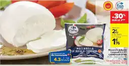Carrefour Market Mozzarella di Bufala Campana A.O.P. CARREFOUR EXTRA offre