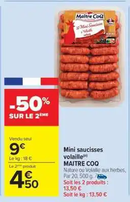 Carrefour Market Mini saucisses volaille offre
