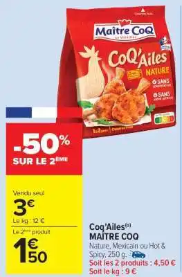 Carrefour Market Coq'ailes Maître Coq offre