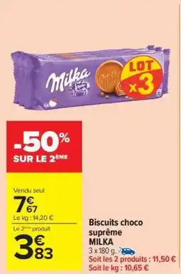 Carrefour Market Biscuits Choco Supreme Milka offre