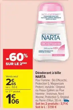 Carrefour Market Déodorant à bille NARTA offre