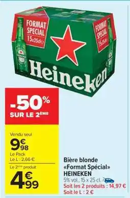 Carrefour Market Bière blonde Format spécial HEINEKEN offre