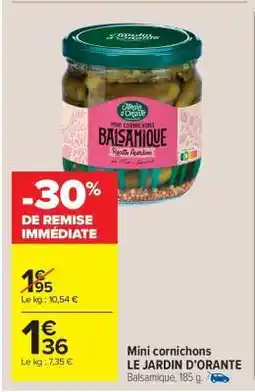 Carrefour Market MINI CORNICHONS LE JARDIN D'ORANTE offre