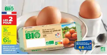 Carrefour Market Oeufs de poules élevées en plein air Carrefour Bio offre