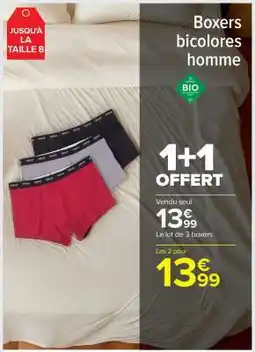 Carrefour Market Boxers bicolores homme offre