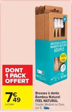 Carrefour Market Brosses à dents Bambou Naturel FEEL NATURAL offre