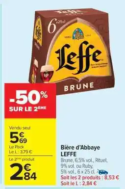 Carrefour Market Bière d’Abbaye LEFFE offre