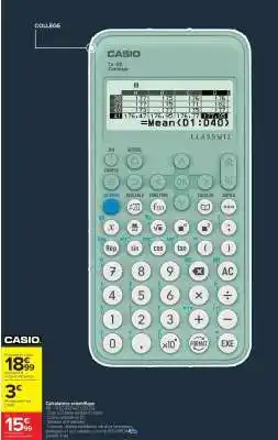 Carrefour Market Calculatrice scientifique Casio FX-92 Collège offre