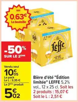 Carrefour Bière d'été Édition limitée LEFFE 5,2% offre