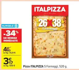 Carrefour Pizza ITALPIZZA 5 Formaggi, 520 g offre