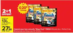 Carrefour Capsule pour lave-vaisselle 'Mega Pack' FINISH Ultimate plus offre