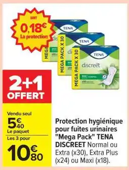 Carrefour Mega Pack TENA DISCREET offre