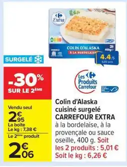 Carrefour Colin d'Alaska cuisiné surgelé CARREFOUR EXTRA offre