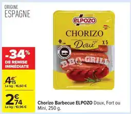 Carrefour Chorizo Barbecue ELPOZO offre