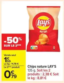 Carrefour Chips Nature Lay's offre