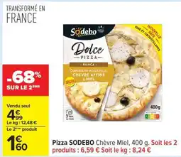 Carrefour Pizza SODEBO Chèvre Miel, 400 g offre