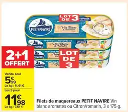 Carrefour Filets de Maquereaux 'Petit Navire' offre