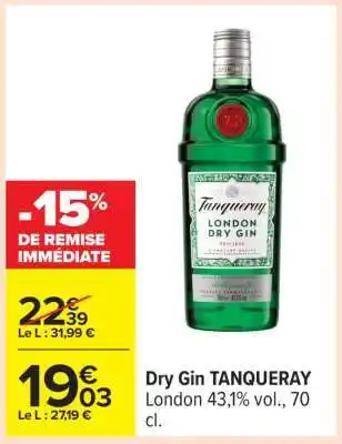 Carrefour Dry Gin TANQUERAY offre