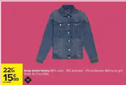 Carrefour Veste denim femme offre