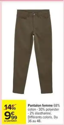 Carrefour Pantalon femme offre