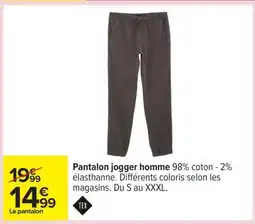 Carrefour Pantalon jogger homme offre