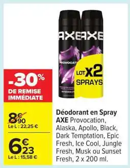Carrefour Déodorant en Spray AXE offre