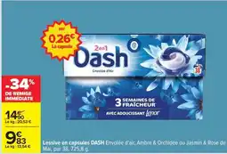 Carrefour Lessive en capsules DASH offre