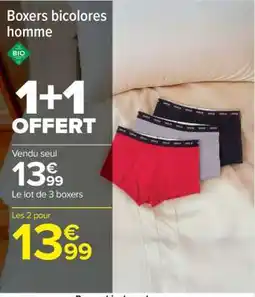 Carrefour Boxers bicolores homme offre