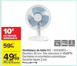 Carrefour Ventilateur de table Réf. : VU2330F2 offre