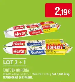 Match HERTA Tarte en Or offre
