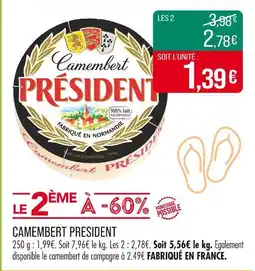 Match Président Camembert offre