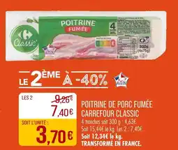 Match Carrefour Classic Poitrine de porc fumée offre