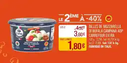Match Carrefour Extra Billes de mozzarella di bufala campana AOP mini offre