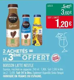 Match Nestlé Boisson Latte offre
