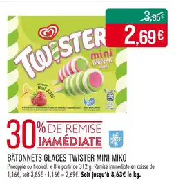 Match Miko Bâtonnets glacés Twister mini offre
