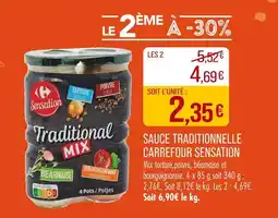 Match Carrefour Sensation Sauce traditionnelle offre