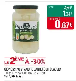 Match Carrefour Classic Oignons au vinaigre offre